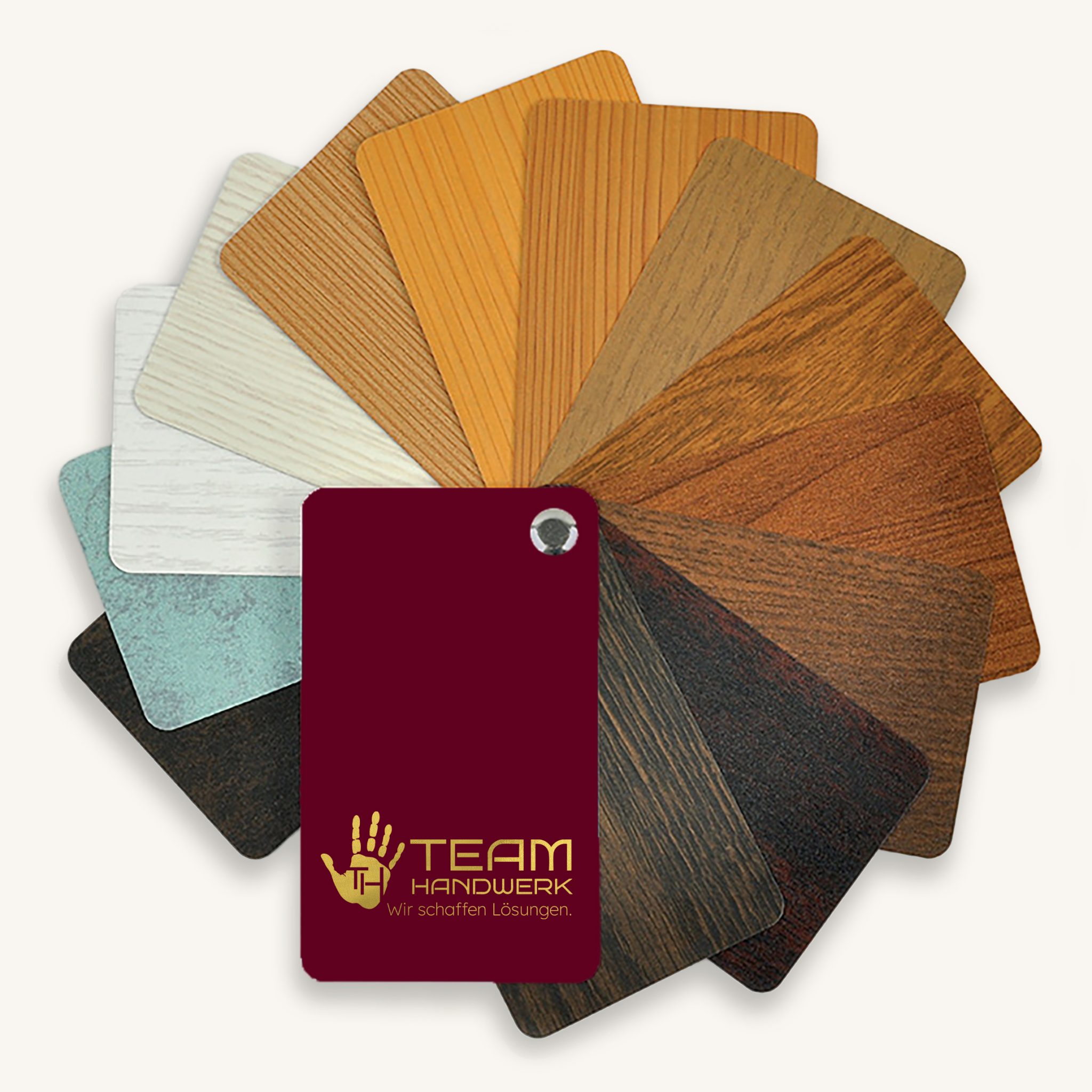 Farbkarte für verschiedene Holz-Fenster-Dekore